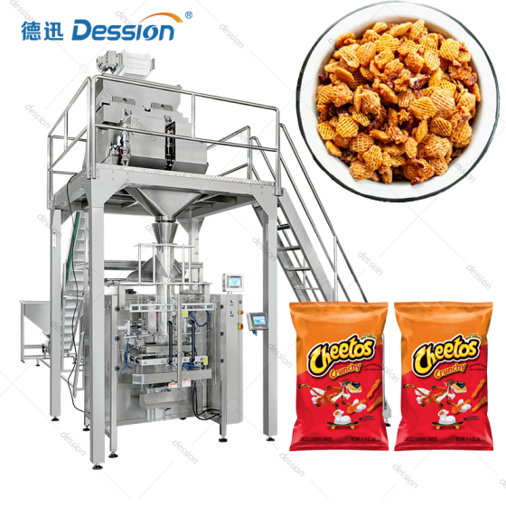 High Speed VFFS Puffed Snack Packaging Machine with Multihead Weigher